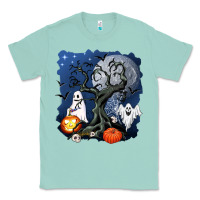 Seafoam halloween tree and ghosts Classic Tee - AdoDesignShop