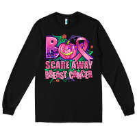 Black halloween boo with cancer ribbon breast cancer sca Long Sleeve Tee - AdoDesignShop