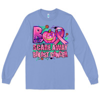 Colony Blue halloween boo with cancer ribbon breast cancer sca Long Sleeve Tee - AdoDesignShop