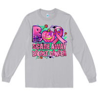 Moon Dust halloween boo with cancer ribbon breast cancer sca Long Sleeve Tee - AdoDesignShop