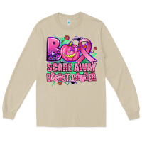 Mushroom halloween boo with cancer ribbon breast cancer sca Long Sleeve Tee - AdoDesignShop