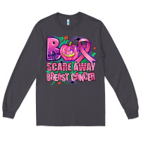 Smoke halloween boo with cancer ribbon breast cancer sca Long Sleeve Tee - AdoDesignShop