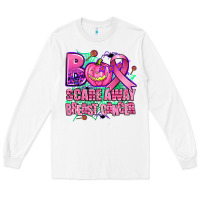Halloween Boo With Cancer Ribbon Breast Cancer Sca Long Sleeve Tee | Teevron