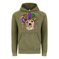 Vintage Olive mardi gras hat chihuahua Vintage Hoodie - RanaPortraitStore
