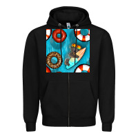 Black koala at the pool seamless pattern Zipper Hoodie - BundleAndBundleShop