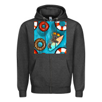 Charcoal Heather koala at the pool seamless pattern Zipper Hoodie - BundleAndBundleShop