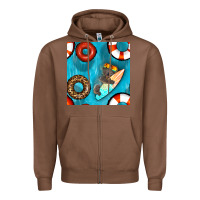 Chestnut koala at the pool seamless pattern Zipper Hoodie - BundleAndBundleShop
