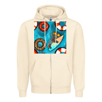 Sandshell koala at the pool seamless pattern Zipper Hoodie - BundleAndBundleShop