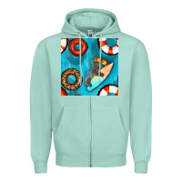 Seafoam koala at the pool seamless pattern Zipper Hoodie - BundleAndBundleShop