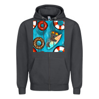 Smoke koala at the pool seamless pattern Zipper Hoodie - BundleAndBundleShop