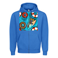 True Royal koala at the pool seamless pattern Zipper Hoodie - BundleAndBundleShop