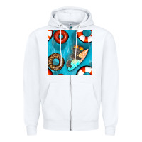 White koala at the pool seamless pattern Zipper Hoodie - BundleAndBundleShop
