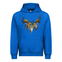 Cobalt boho deer skull sunflowers and gemstone Urban Hoodie - RanaPortraitStore