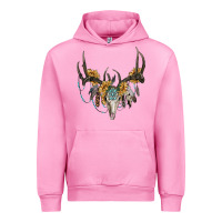 Fuchsia Pink boho deer skull sunflowers and gemstone Urban Hoodie - RanaPortraitStore