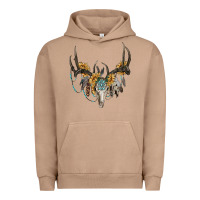 Pigment Burro boho deer skull sunflowers and gemstone Urban Hoodie - RanaPortraitStore