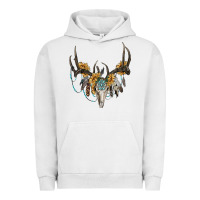 Pigment Lunar Rock boho deer skull sunflowers and gemstone Urban Hoodie - RanaPortraitStore