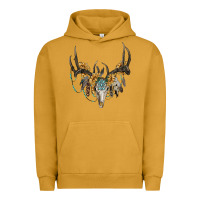 Pigment Peanut Butter boho deer skull sunflowers and gemstone Urban Hoodie - RanaPortraitStore