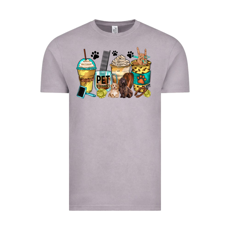 Pet Groomer Coffee Cups Vintage Tee by Zillion Design Studio | Teevron