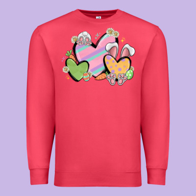 Easter Hearts Premium Sweatshirt Designed By Maliassmallbusiness