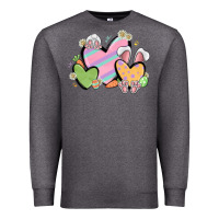 Charcoal Heather easter hearts Premium Sweatshirt - MaliasSmallBusiness