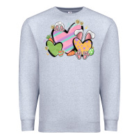 Heather Grey easter hearts Premium Sweatshirt - MaliasSmallBusiness