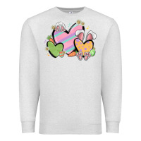 Oatmeal Heather easter hearts Premium Sweatshirt - MaliasSmallBusiness