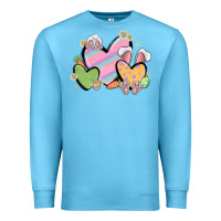 Ocean Blue easter hearts Premium Sweatshirt - MaliasSmallBusiness