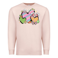 Pale Pink easter hearts Premium Sweatshirt - MaliasSmallBusiness