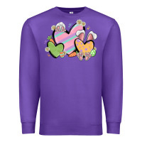 Purple easter hearts Premium Sweatshirt - MaliasSmallBusiness
