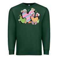 Sports Green easter hearts Premium Sweatshirt - MaliasSmallBusiness