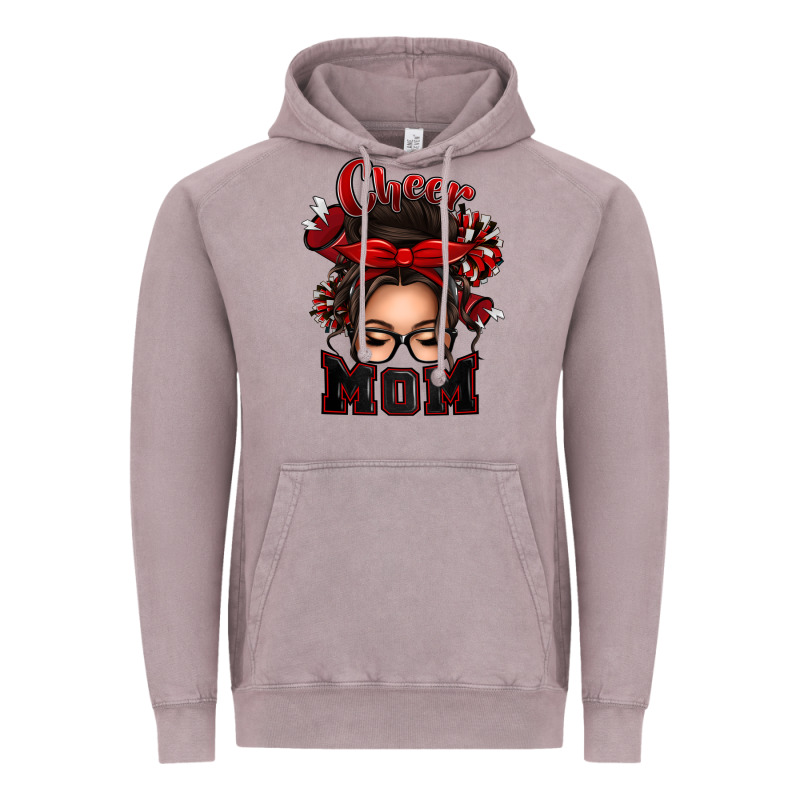 Cheer Mom Messy Bun Vintage Hoodie by texasbilliewilder | Teevron