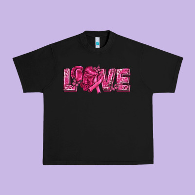 Breast Cancer Love Urban Heavy Tee Designed By Texasbilliewilder