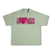Oil Green Breast Cancer Love Urban Heavy Tee - texasbilliewilder