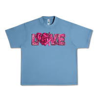 Pebble Blue Breast Cancer Love Urban Heavy Tee - texasbilliewilder