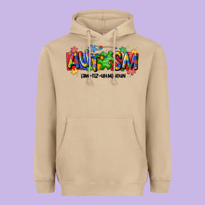Autism Awtizuhm Noun Heavyweight Hoodie Designed By Maliassmallbusiness
