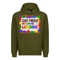 Army Green Gay Pride Loading LGBTQ Tumbler Premium Hoodie - BundleAndBundleShop