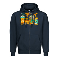 Navy bumble bee honey coffee Zipper Hoodie - Jasminsmagicworld