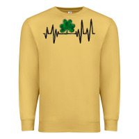 Antique Gold shamrock heartbeat Premium Sweatshirt - MaliasSmallBusiness