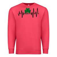 Cardinal shamrock heartbeat Premium Sweatshirt - MaliasSmallBusiness
