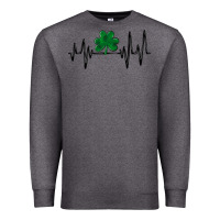 Charcoal Heather shamrock heartbeat Premium Sweatshirt - MaliasSmallBusiness