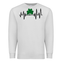 Dove Grey shamrock heartbeat Premium Sweatshirt - MaliasSmallBusiness