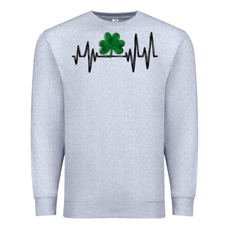Shamrock Heartbeat Premium Sweatshirt by MaliasSmallBusiness | Teevron