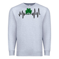 Heather Grey shamrock heartbeat Premium Sweatshirt - MaliasSmallBusiness