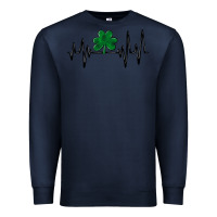 Navy shamrock heartbeat Premium Sweatshirt - MaliasSmallBusiness