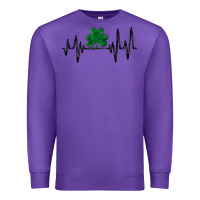 Purple shamrock heartbeat Premium Sweatshirt - MaliasSmallBusiness
