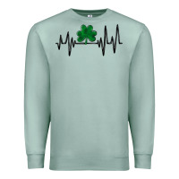 Seafoam shamrock heartbeat Premium Sweatshirt - MaliasSmallBusiness