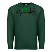 Sports Green shamrock heartbeat Premium Sweatshirt - MaliasSmallBusiness
