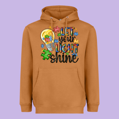 Let Your Light Shine Heavyweight Hoodie Designed By Maliassmallbusiness