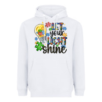 White let your light shine Heavyweight Hoodie - MaliasSmallBusiness