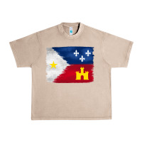 French Oak louisiana flag background Urban Heavy Tee - BarkalooDesign